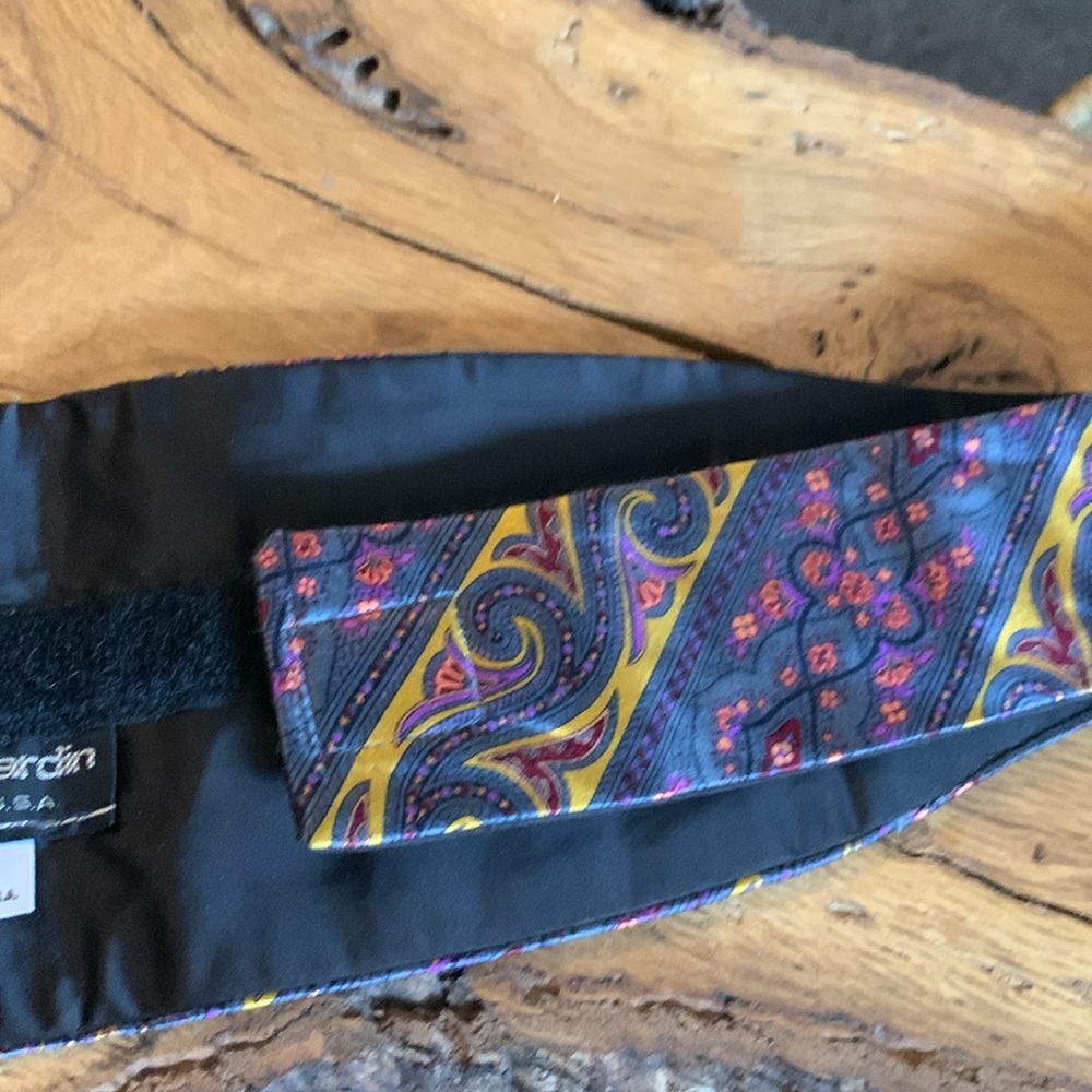 PIERRE CARDIN PAISLEY PLEATED CUMMERBUND,PROM,PARTY,GALA,BLACK TIE,COCKT… - Picture 7 of 12